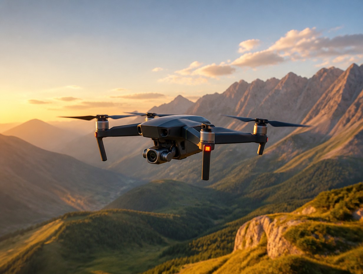 Drone in Flight mockup example