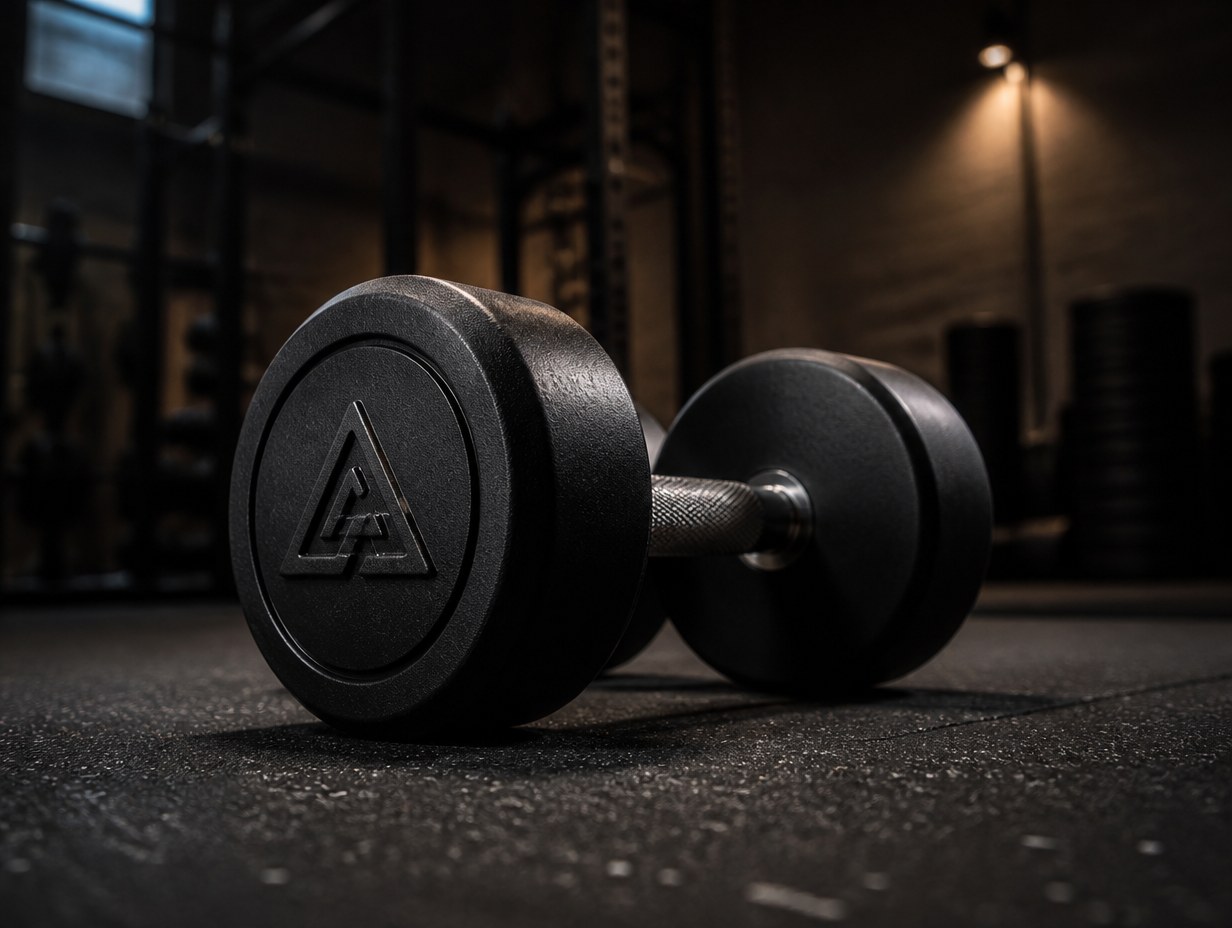 AI-generated dumbbell mockup sample