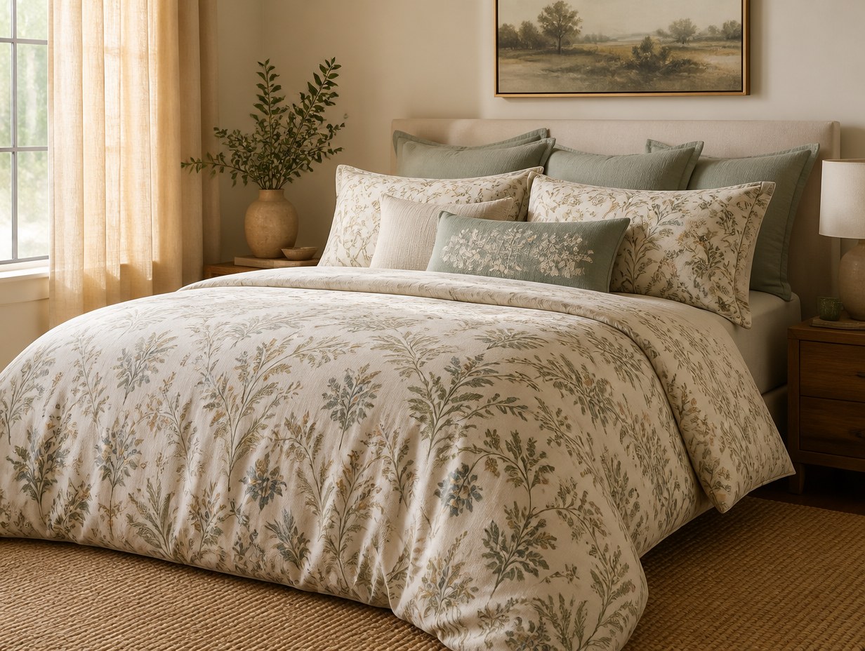 AI-generated duvet cover mockup sample