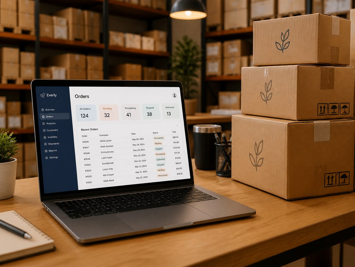 AI-generated e-commerce admin panel mockup sample