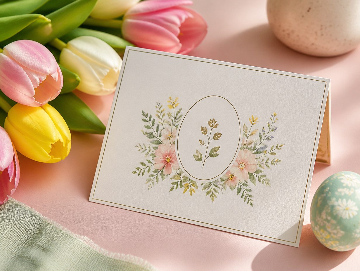 AI-generated easter card mockup sample