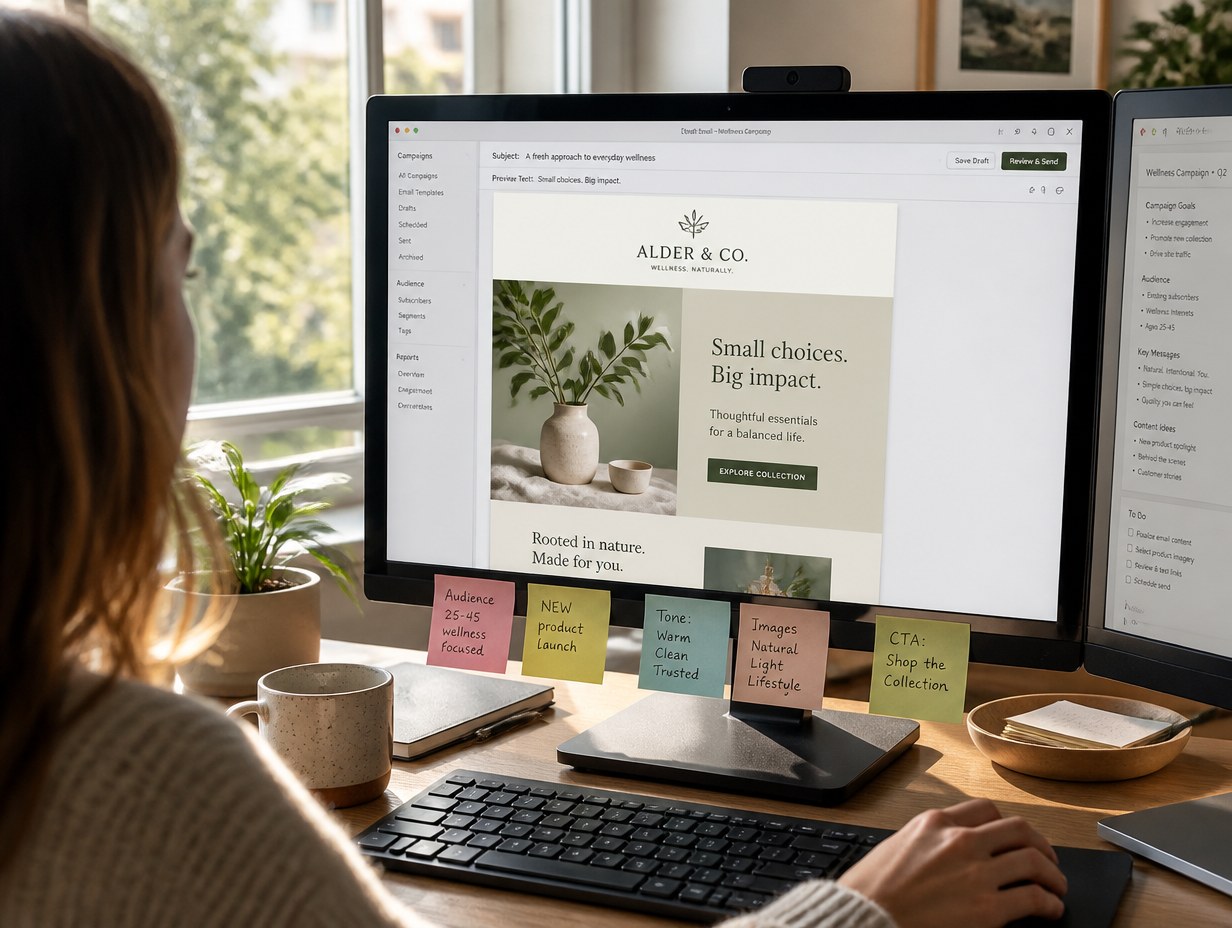 AI-generated email header mockup sample