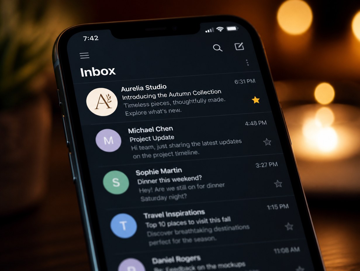 Email Inbox mockup example