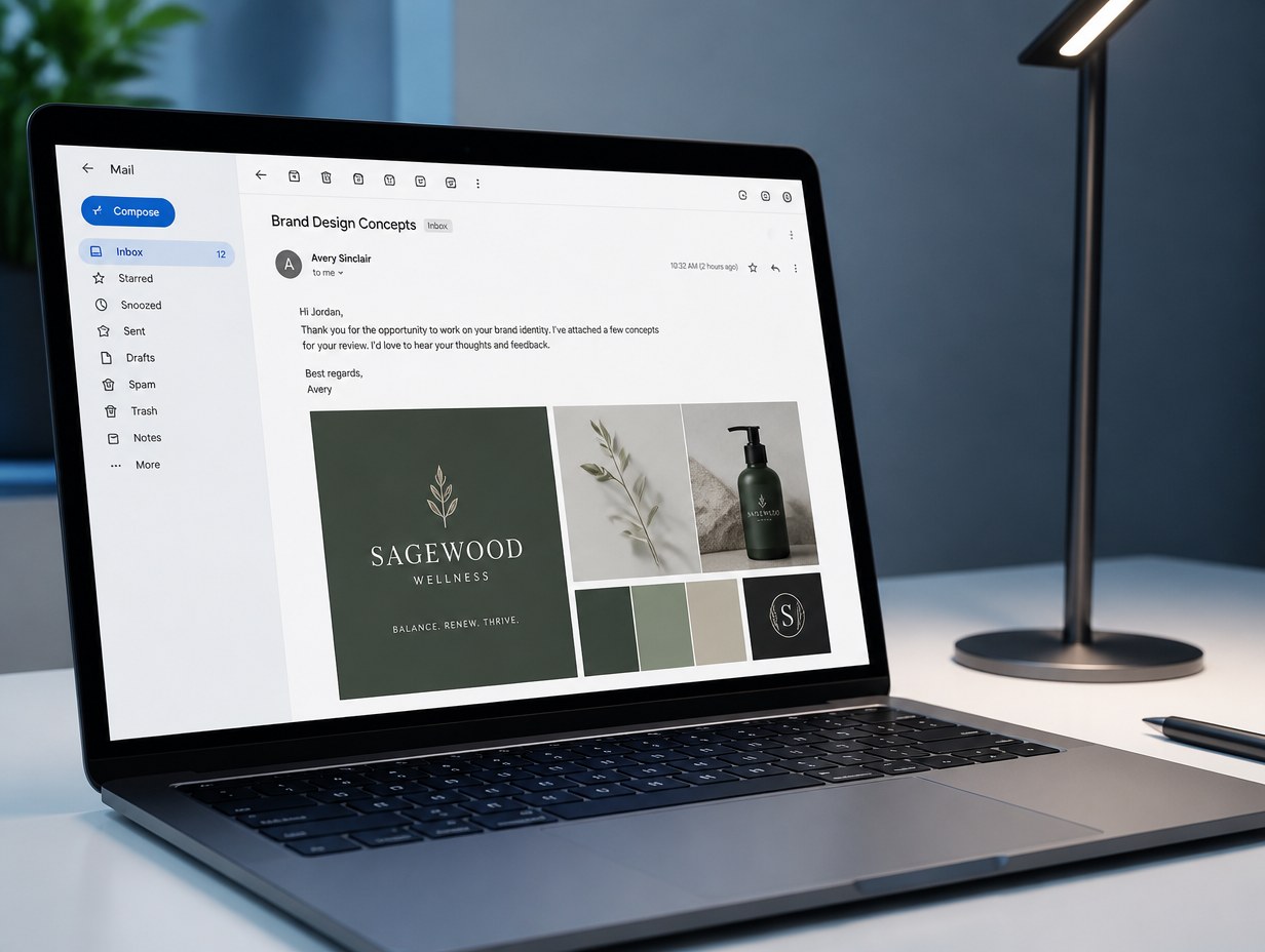 Email on Laptop mockup example