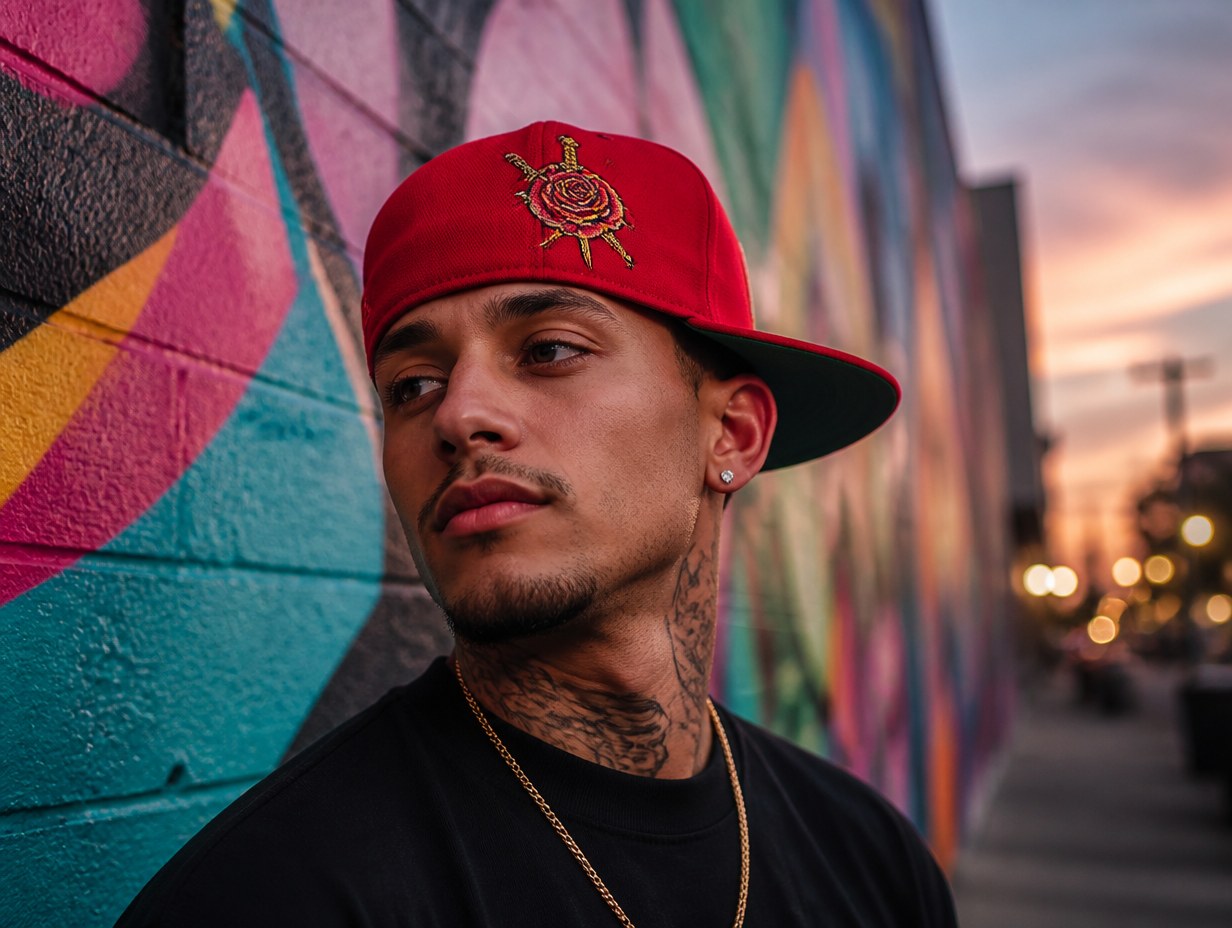 Embroidered Flat Bill Hat mockup example