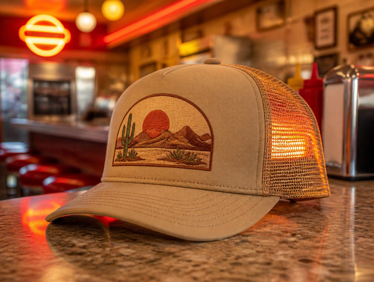 Embroidered Trucker Hat mockup example