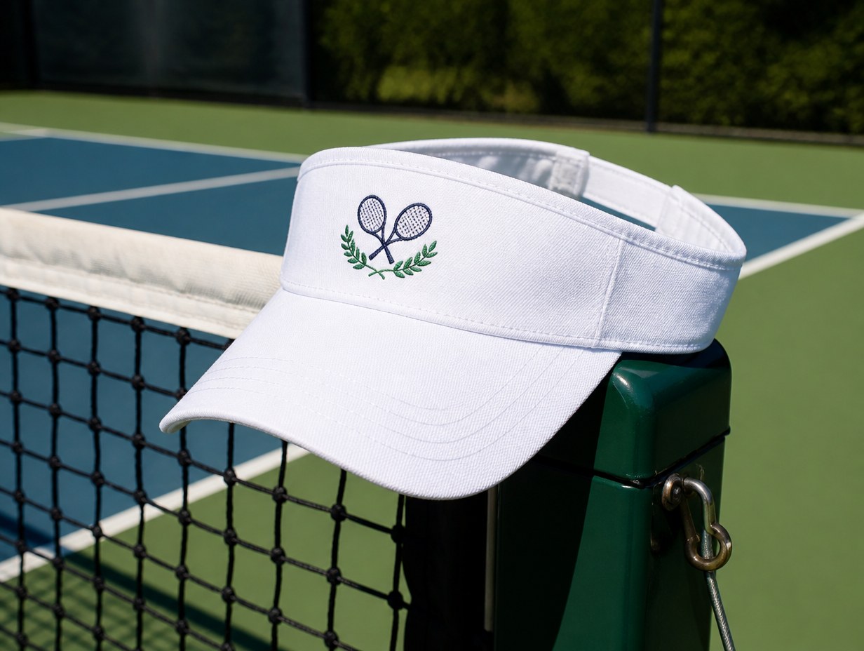 AI-generated embroidered visor mockup sample