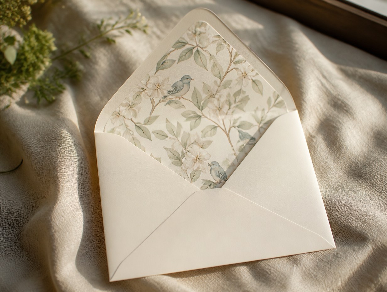 AI-generated envelope liner mockup sample