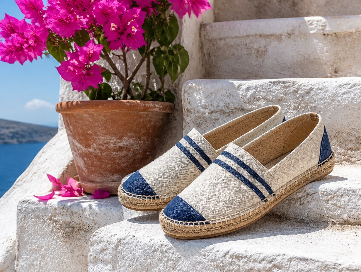 AI-generated espadrilles mockup sample