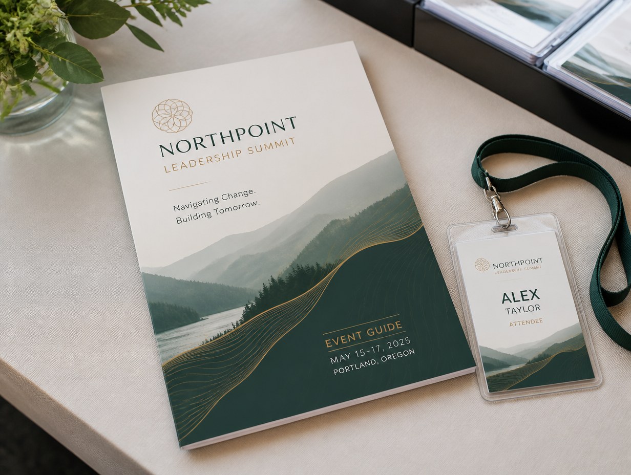 AI-generated event booklet mockup sample