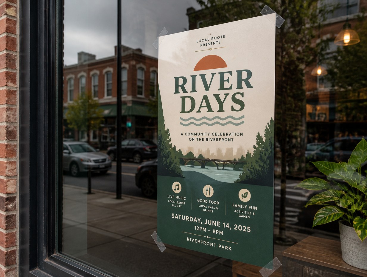 AI-generated event poster mockup sample