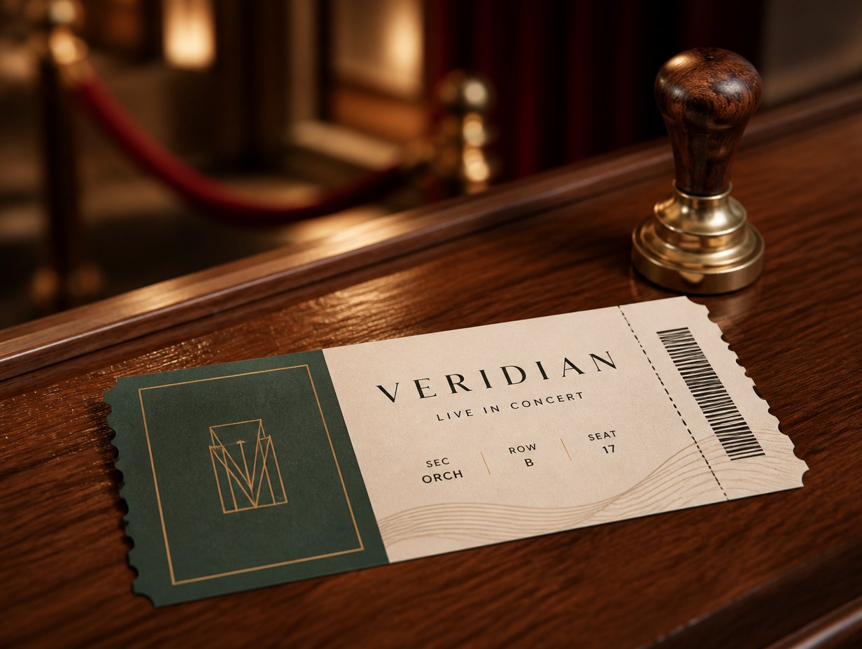 AI-generated event ticket mockup sample