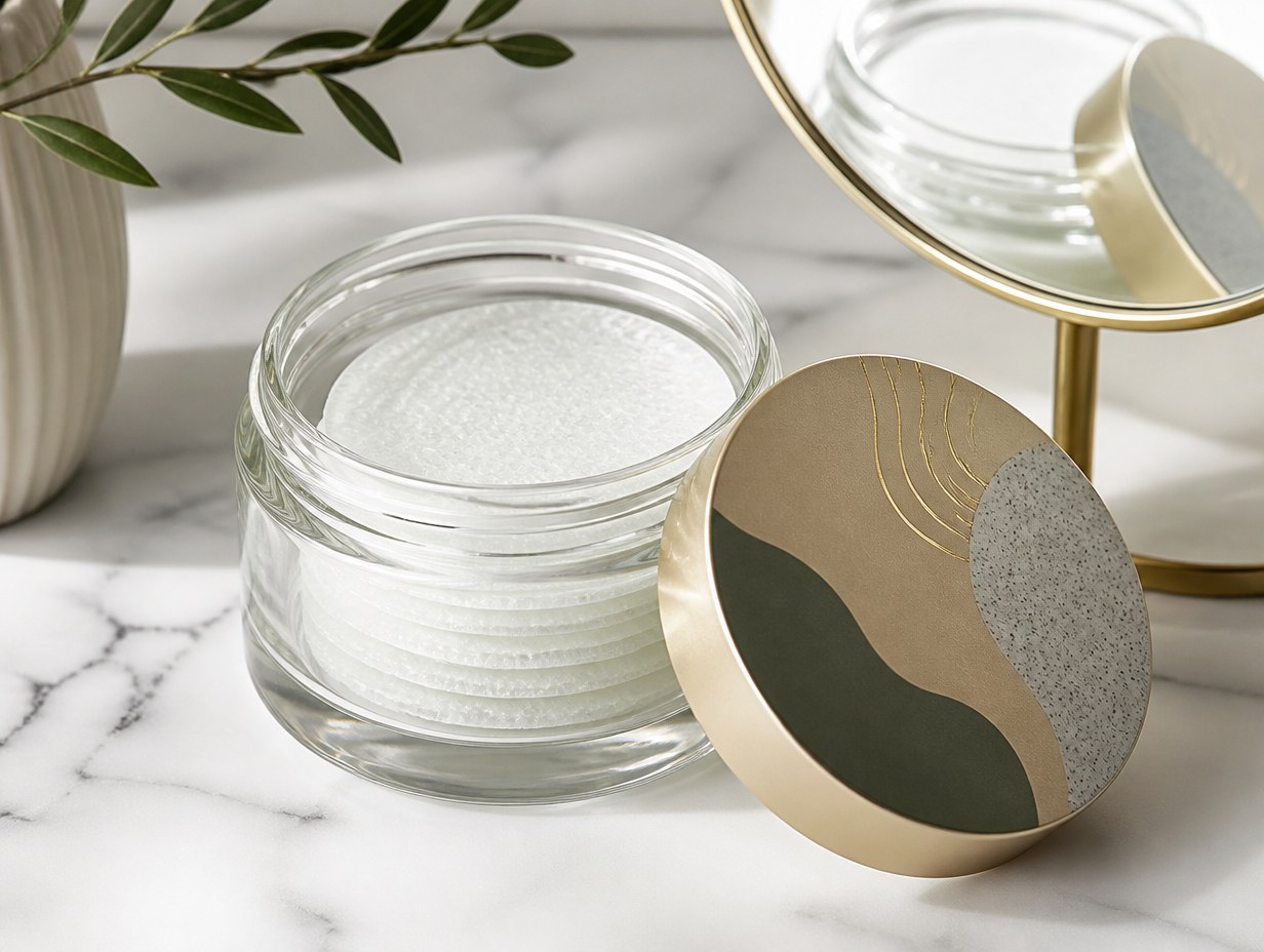 AI-generated exfoliating pad jar mockup sample