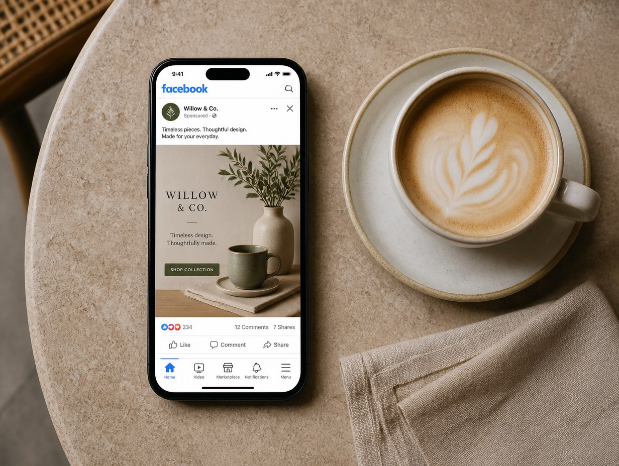 AI-generated facebook ad mockup sample