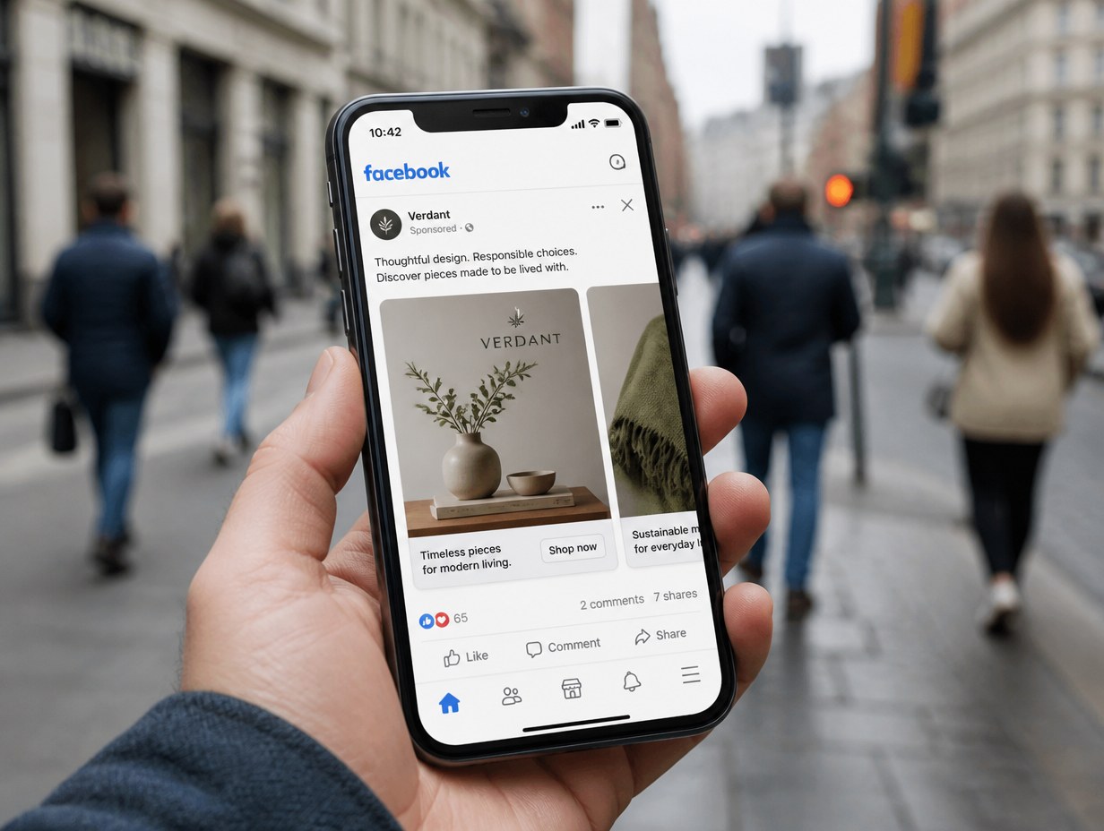 AI-generated facebook carousel ad mockup sample