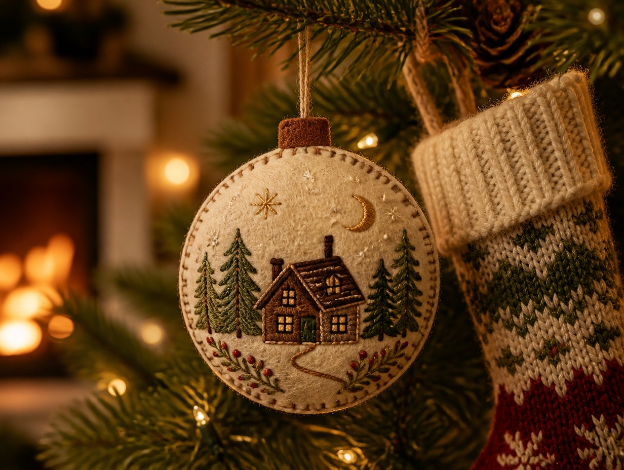 AI-generated felt ornament mockup sample