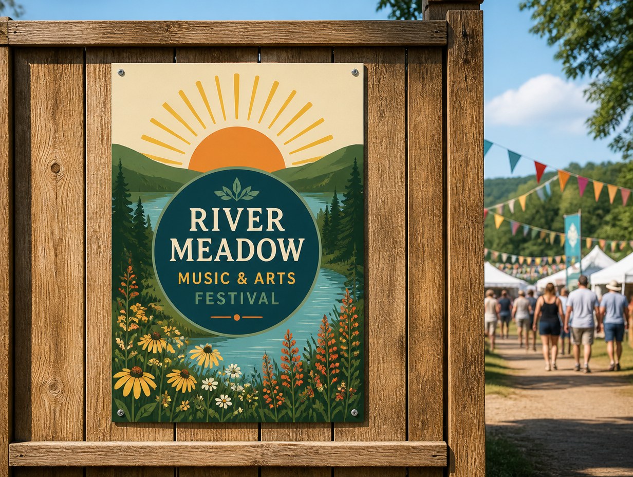AI-generated festival poster mockup sample