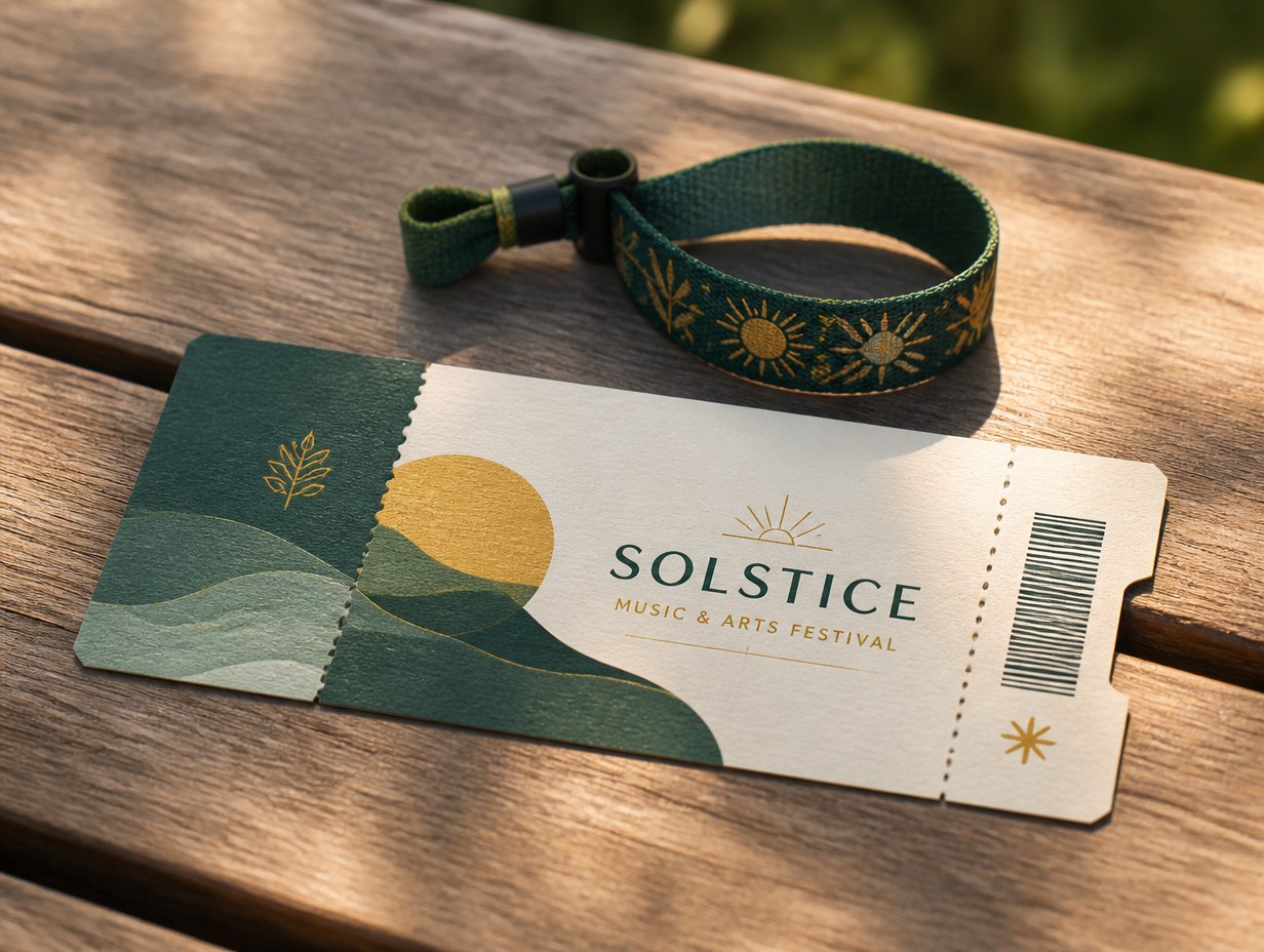 AI-generated festival ticket mockup sample