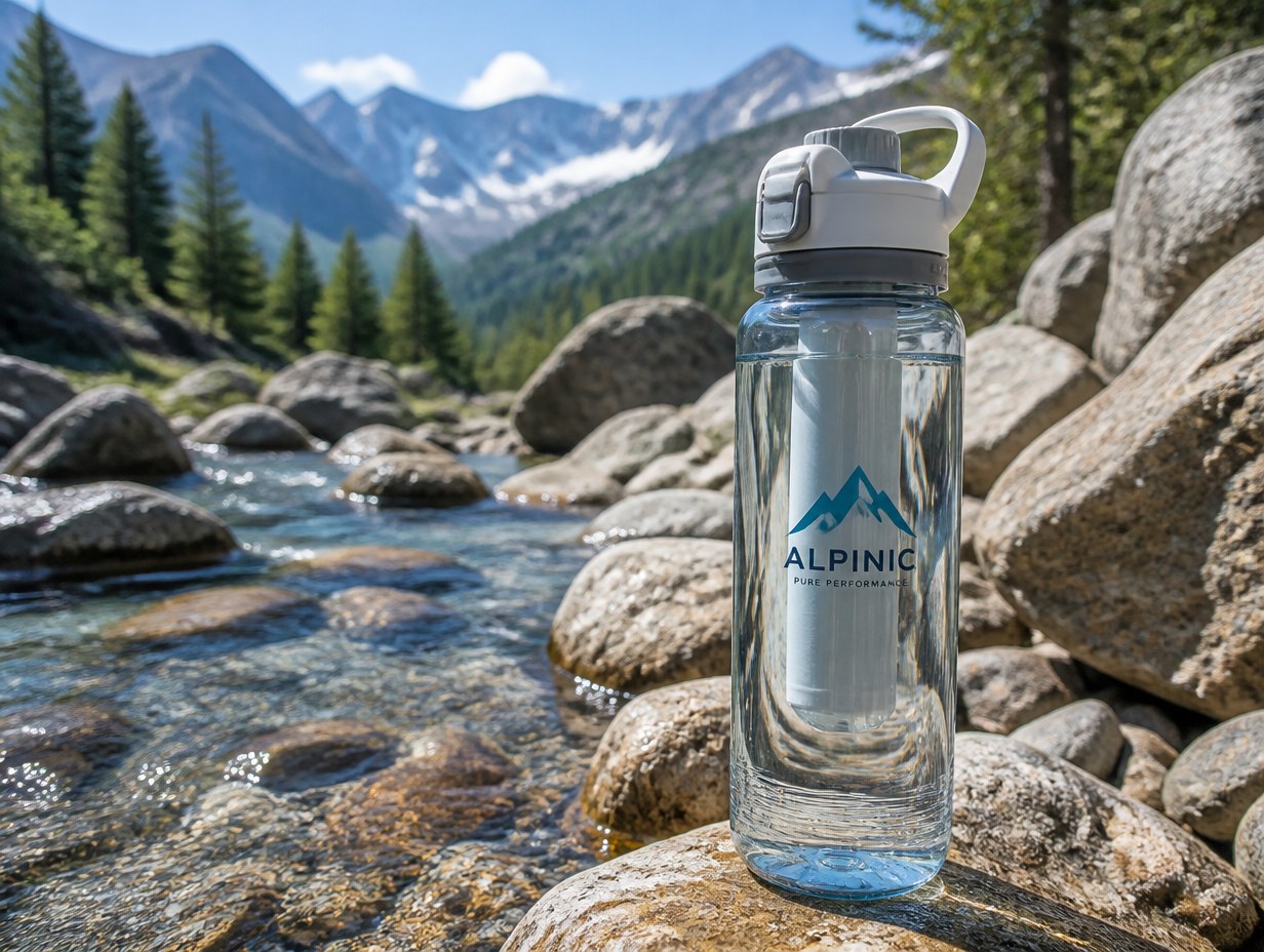 AI-generated filtered water bottle mockup sample