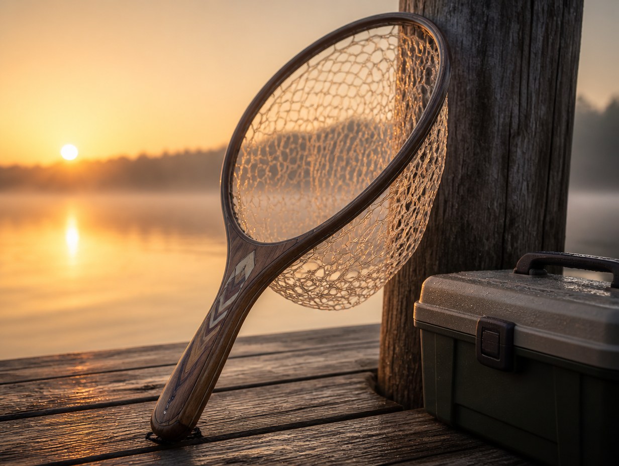 AI-generated fishing net mockup sample