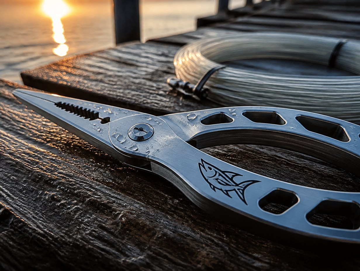AI-generated fishing pliers mockup sample