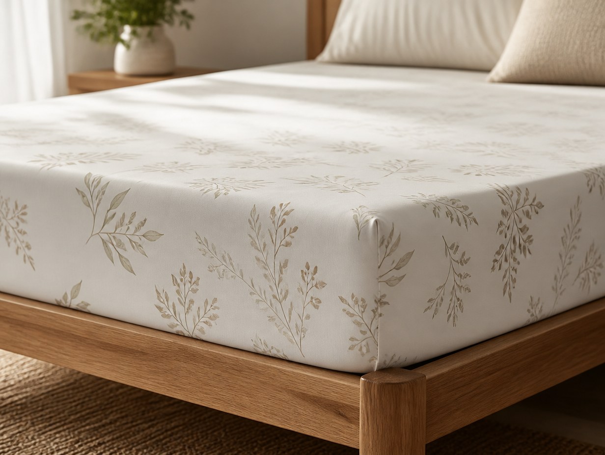 AI-generated fitted sheet mockup sample