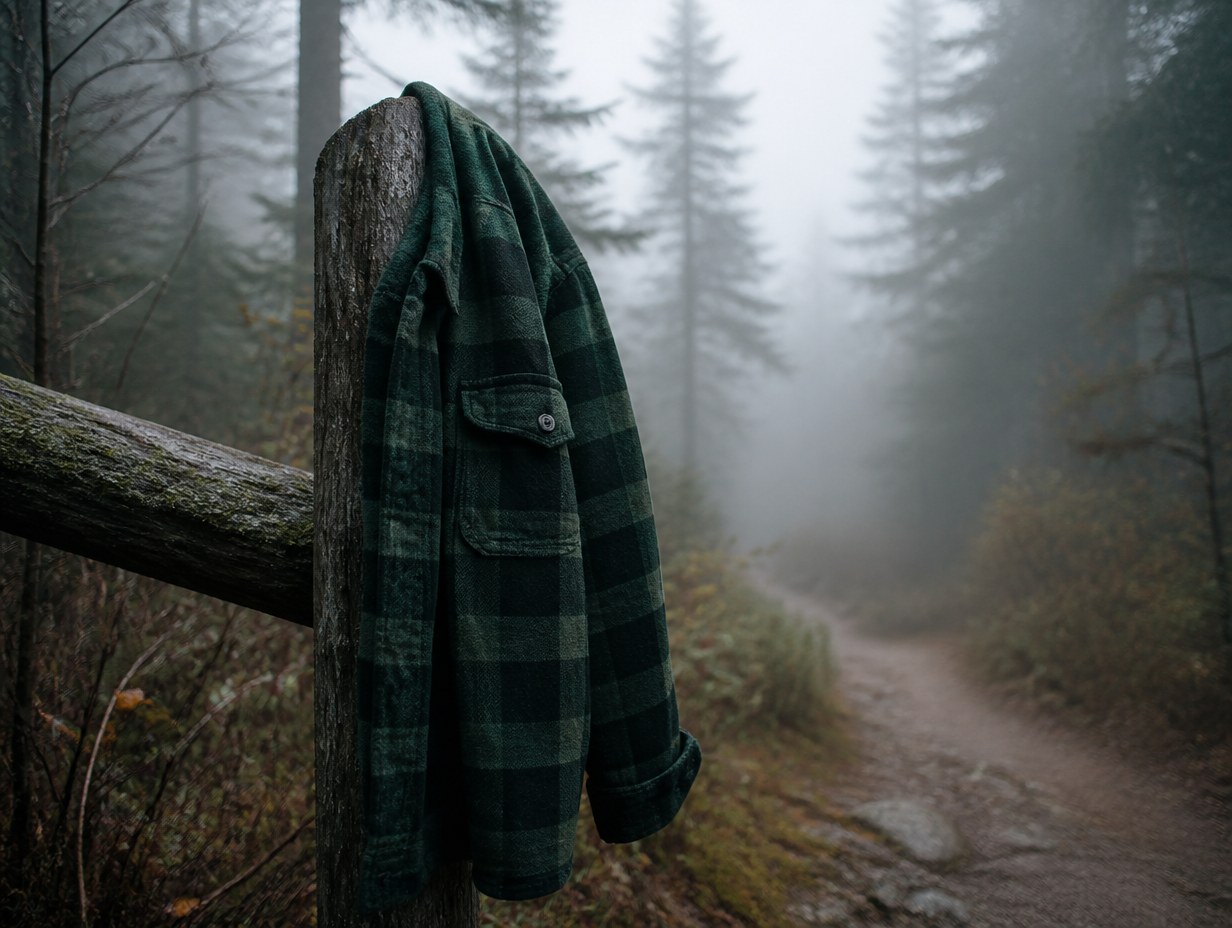 AI-generated flannel jacket mockup sample