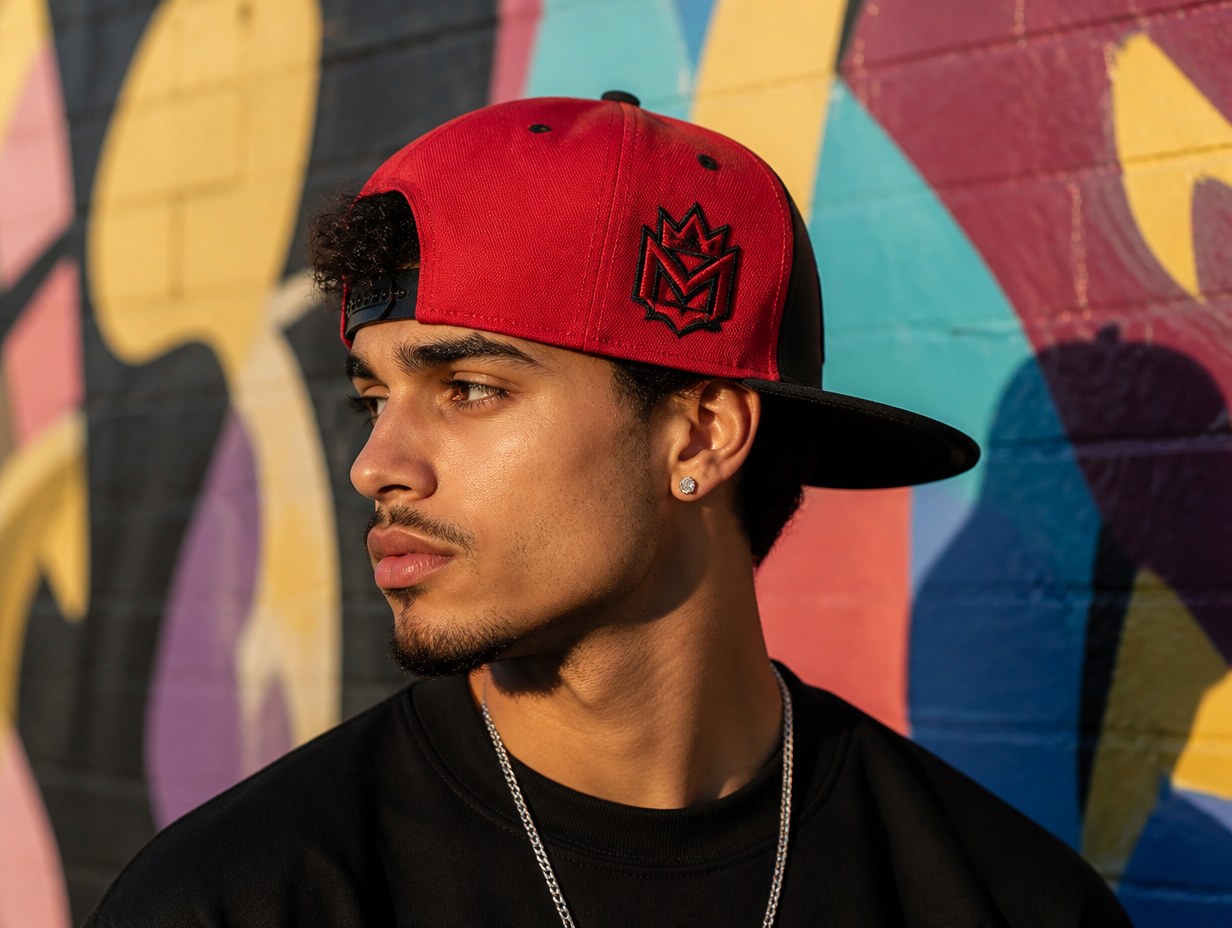 AI-generated flat bill hat mockup sample