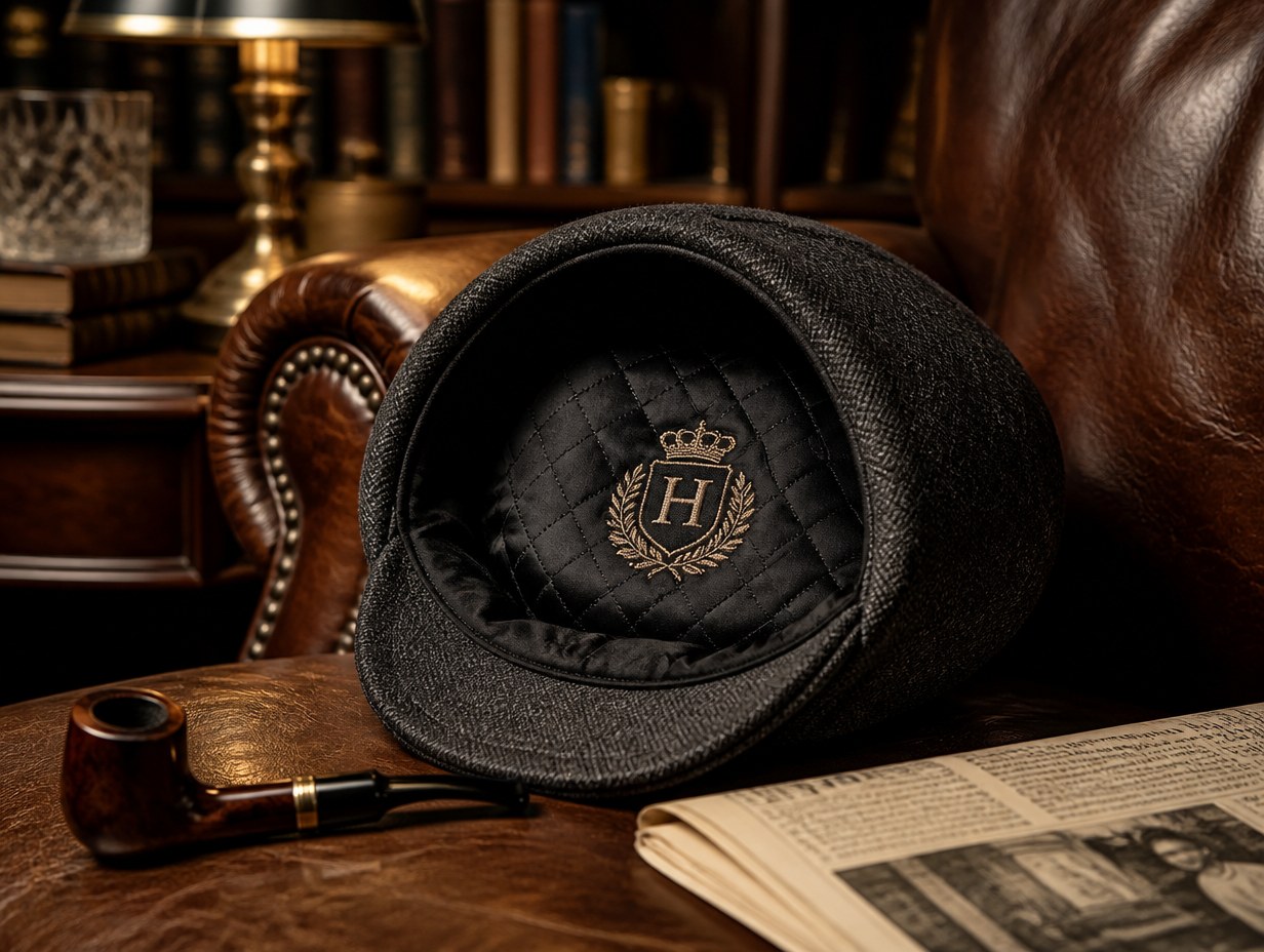 AI-generated flat cap mockup sample