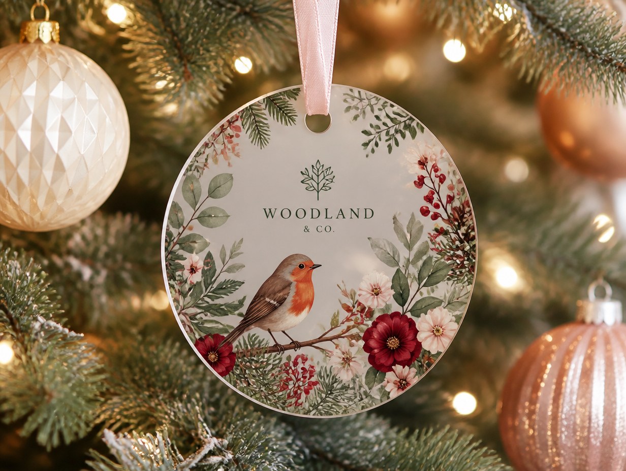 AI-generated flat ornament mockup sample