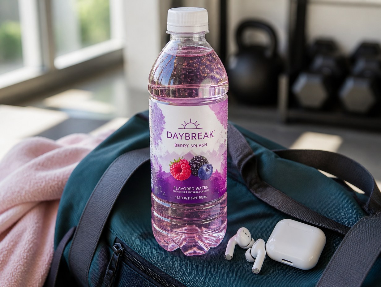 AI-generated flavored water label mockup sample
