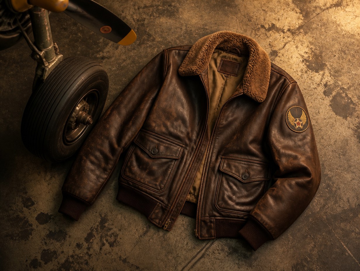 AI-generated flight jacket mockup sample