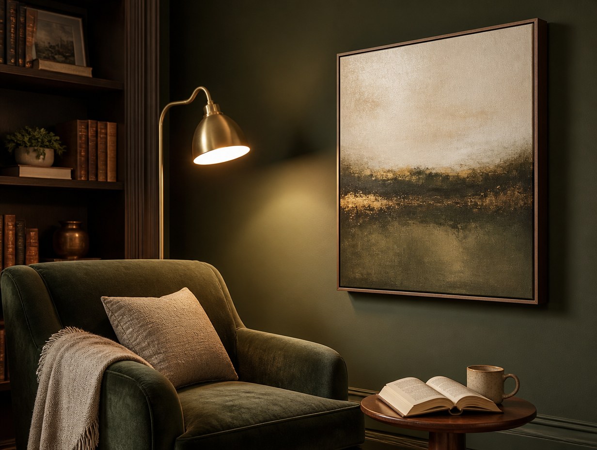 AI-generated floating frame canvas mockup sample