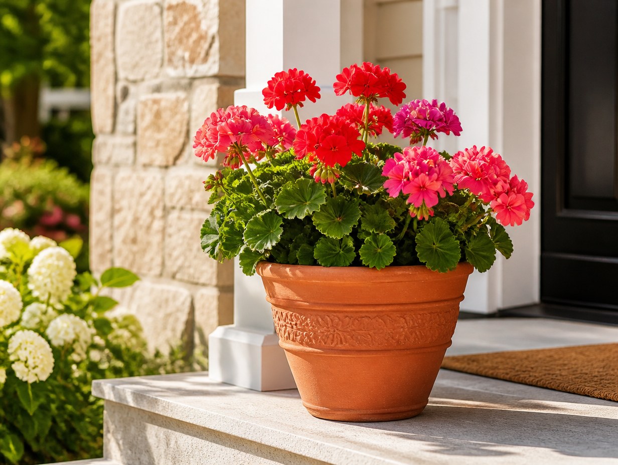 AI-generated flower pot mockup sample