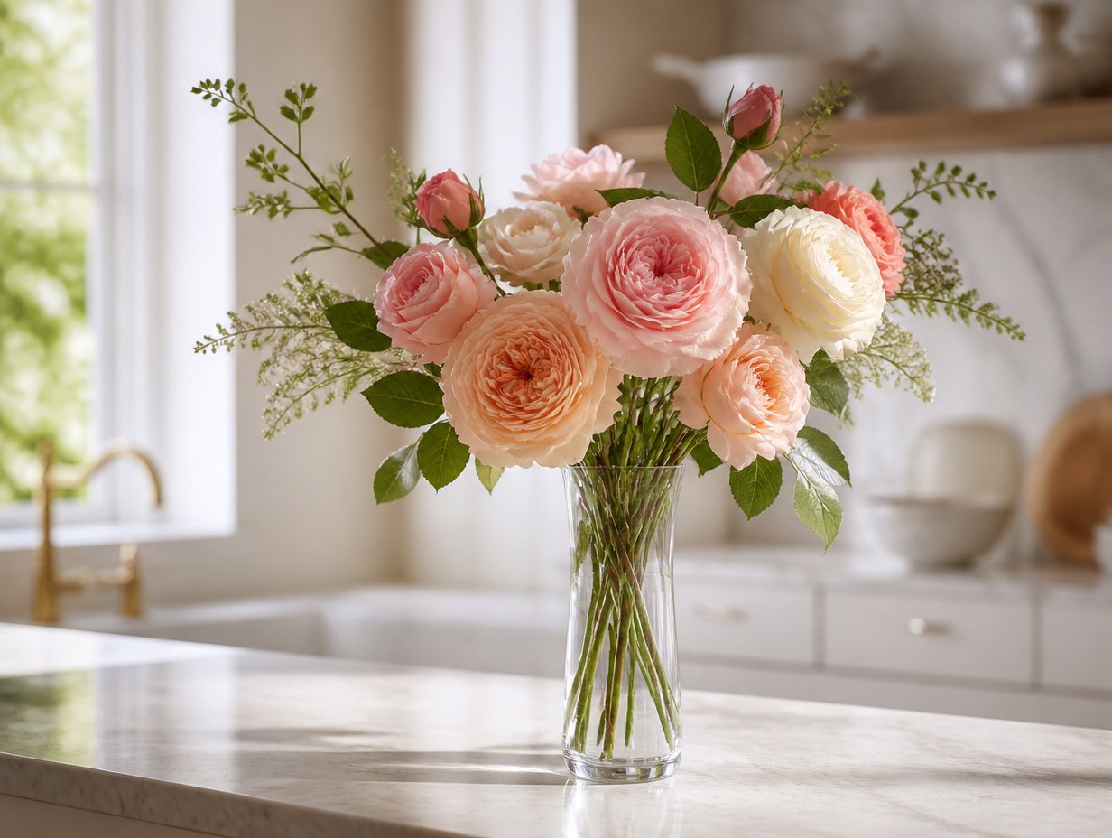 AI-generated flower vase mockup sample