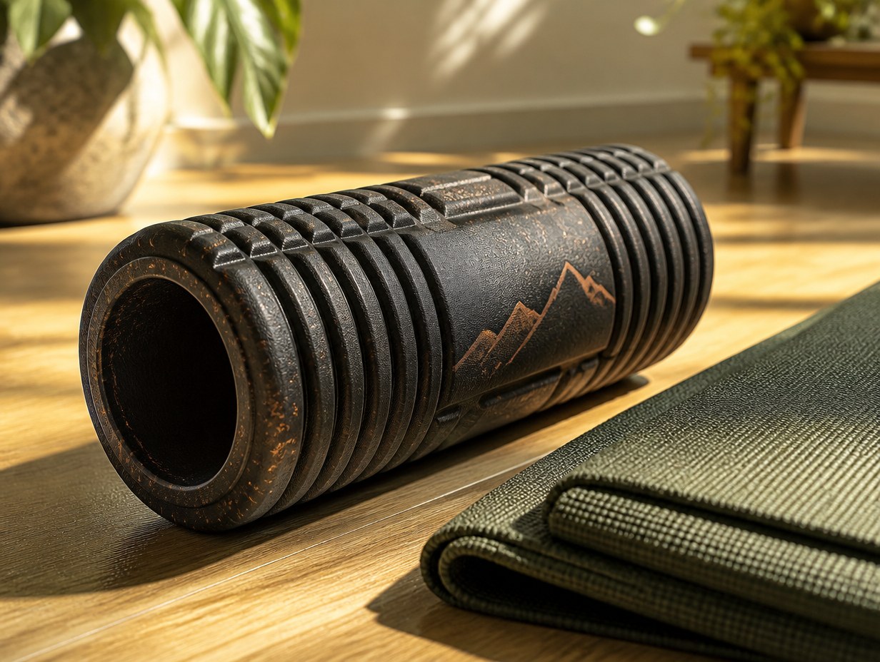 AI-generated foam roller mockup sample
