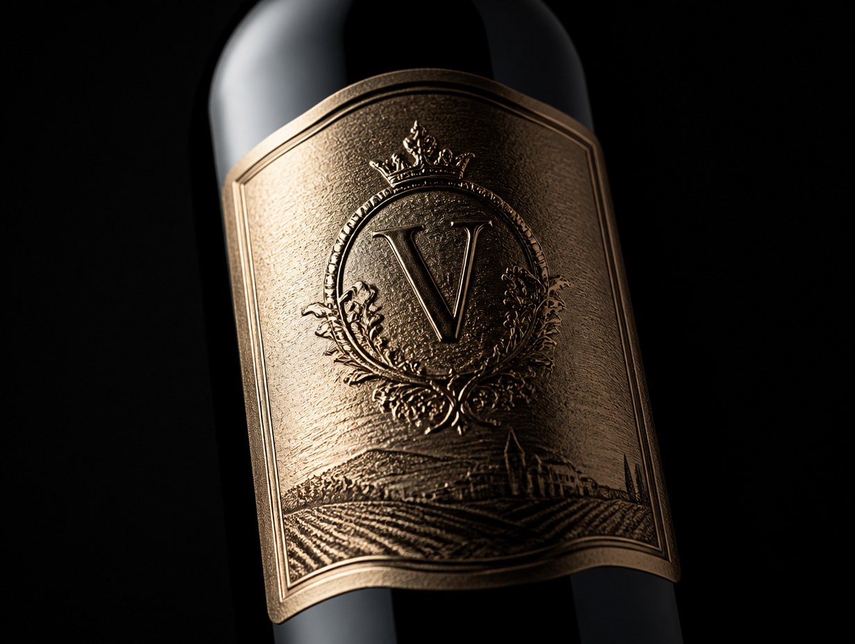 AI-generated foil label mockup sample