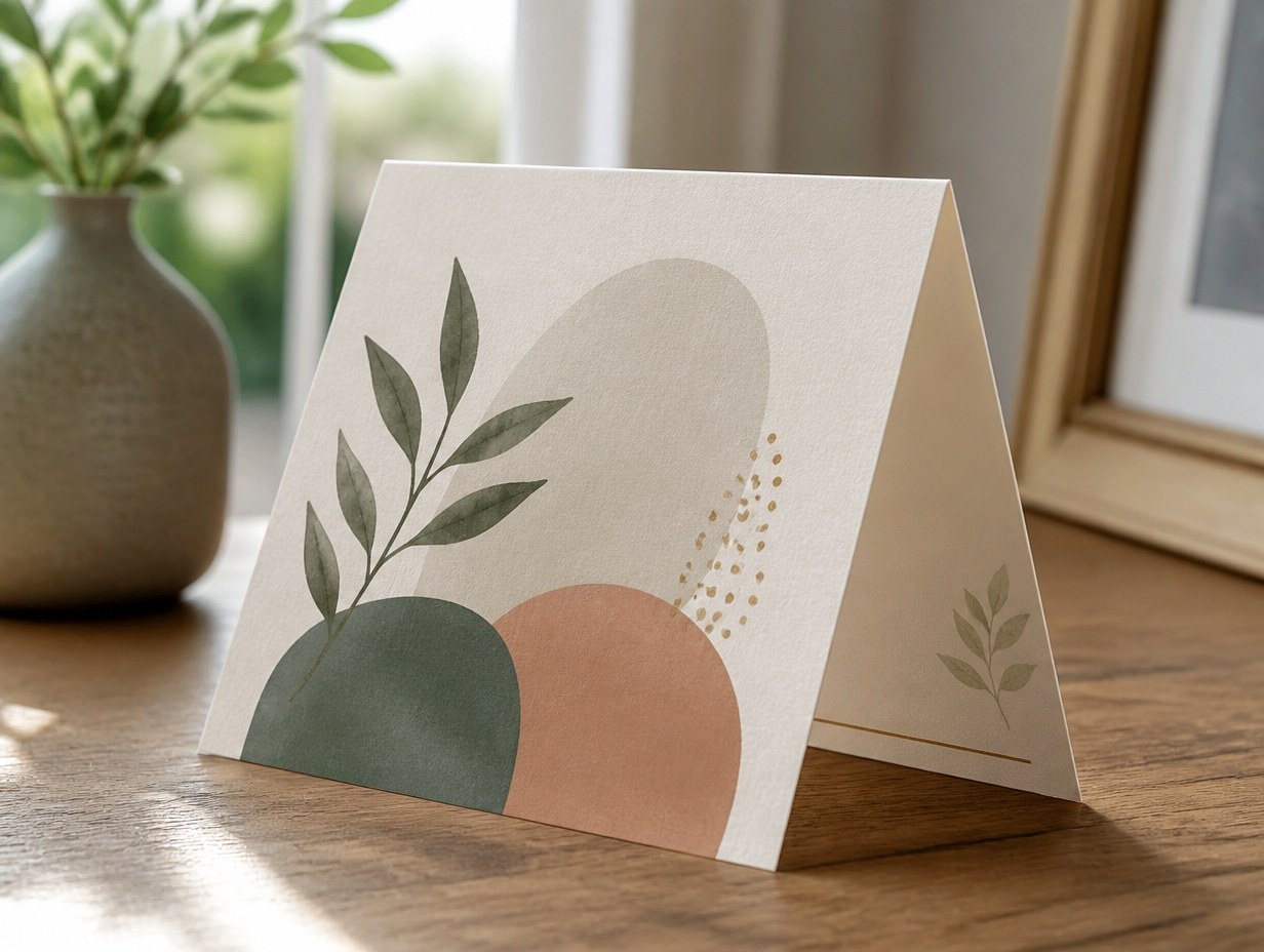 AI-generated folded card mockup sample