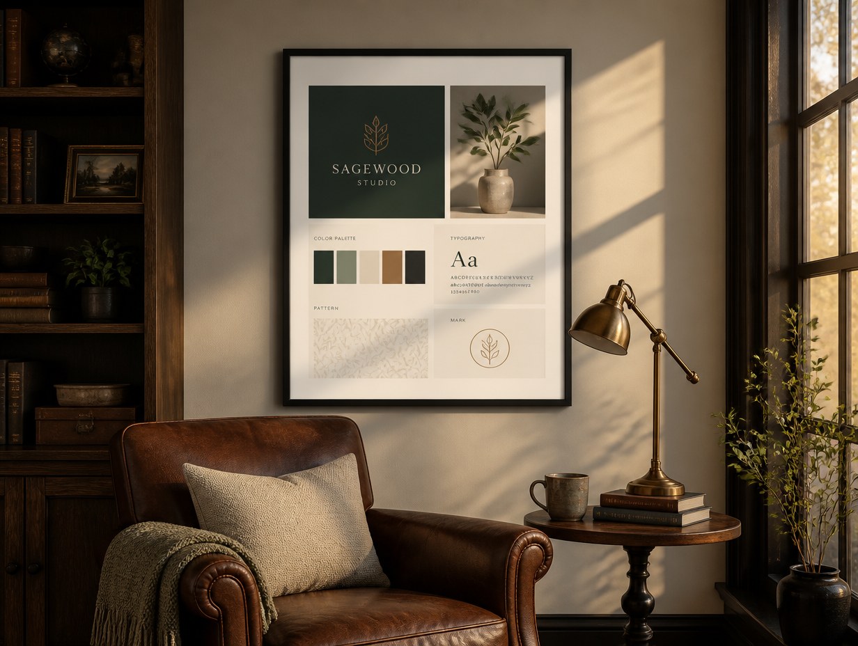 AI-generated framed print mockup sample