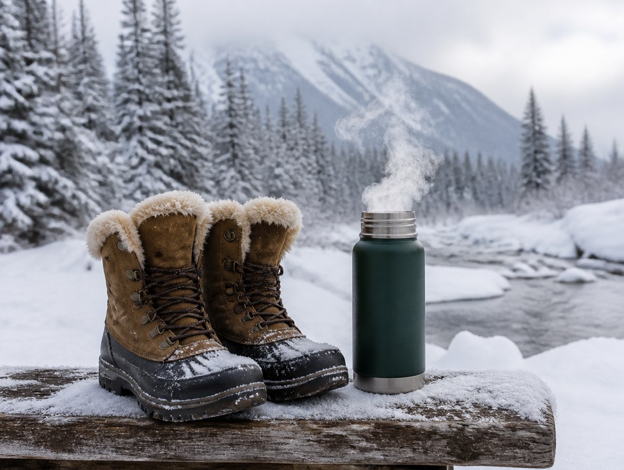 AI-generated fur-lined boots mockup sample