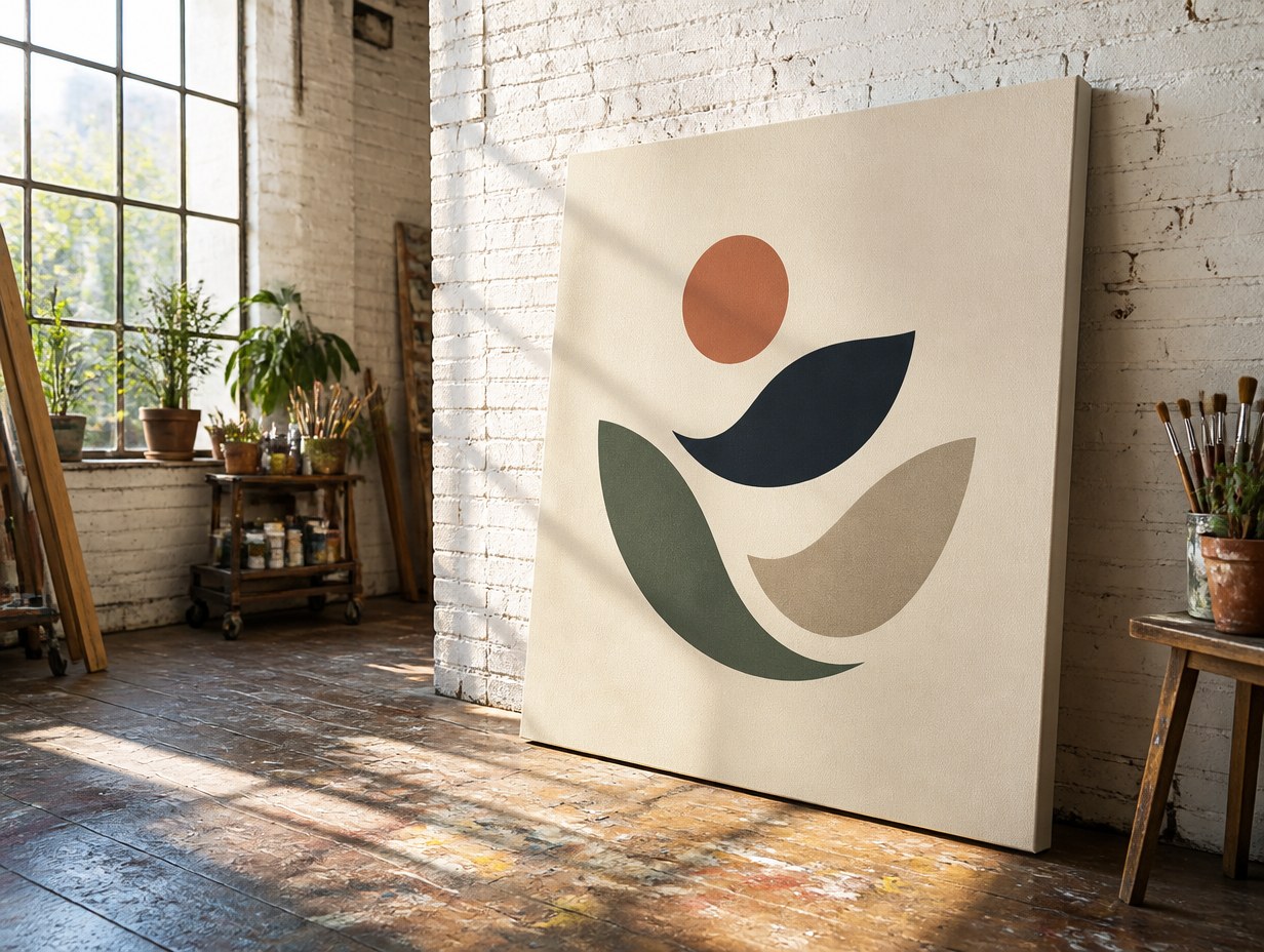 AI-generated gallery wrap canvas mockup sample