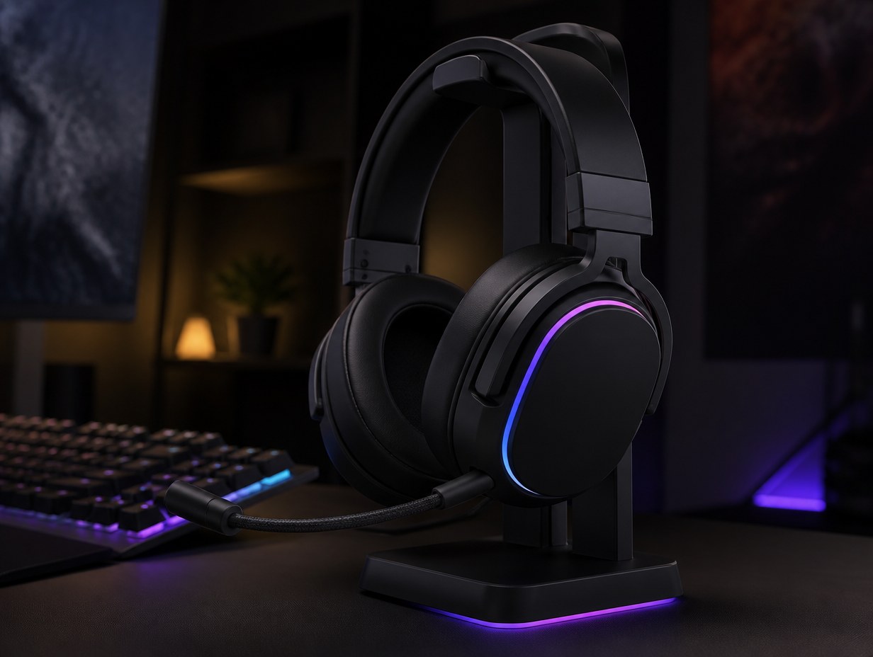 AI-generated gaming headset mockup sample