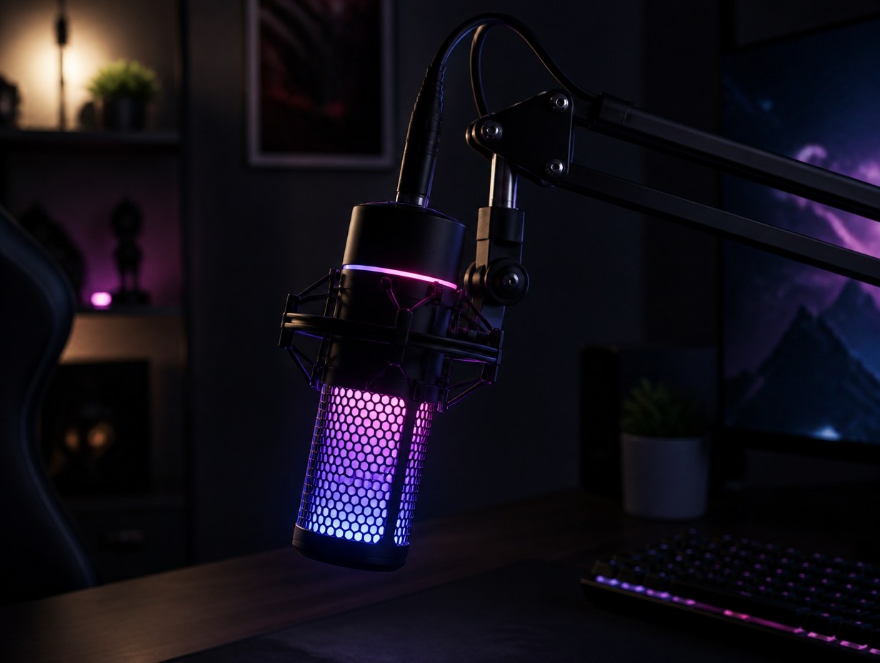 AI-generated gaming microphone mockup sample