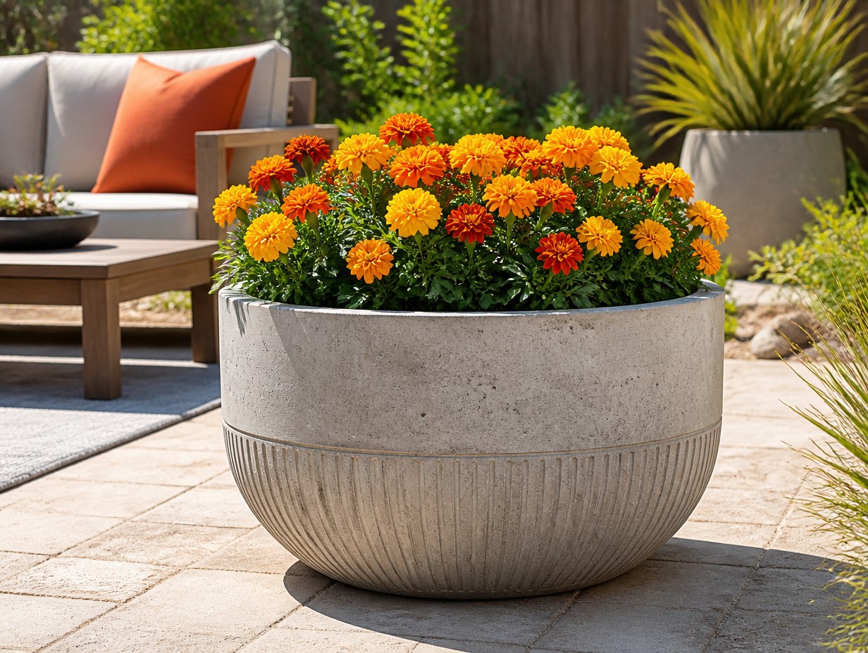 AI-generated garden planter mockup sample
