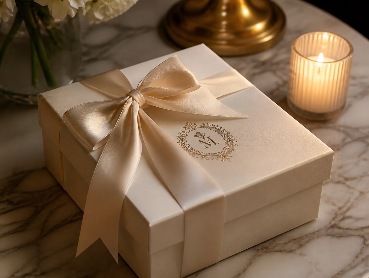 Gift Box With Ribbon mockup example