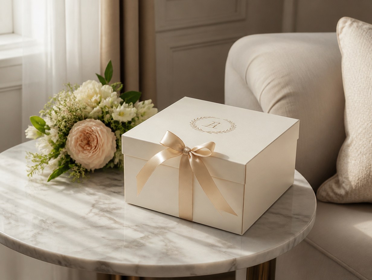 AI-generated gift box mockup sample