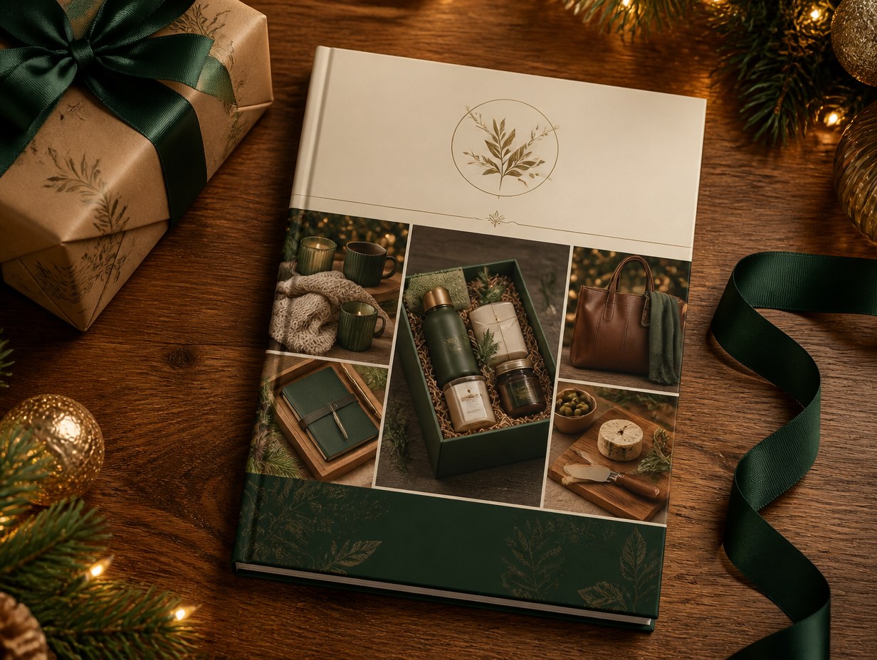 AI-generated gift catalog mockup sample