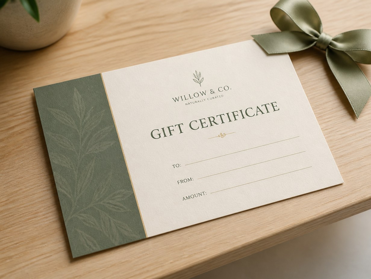 Gift Certificate mockup example