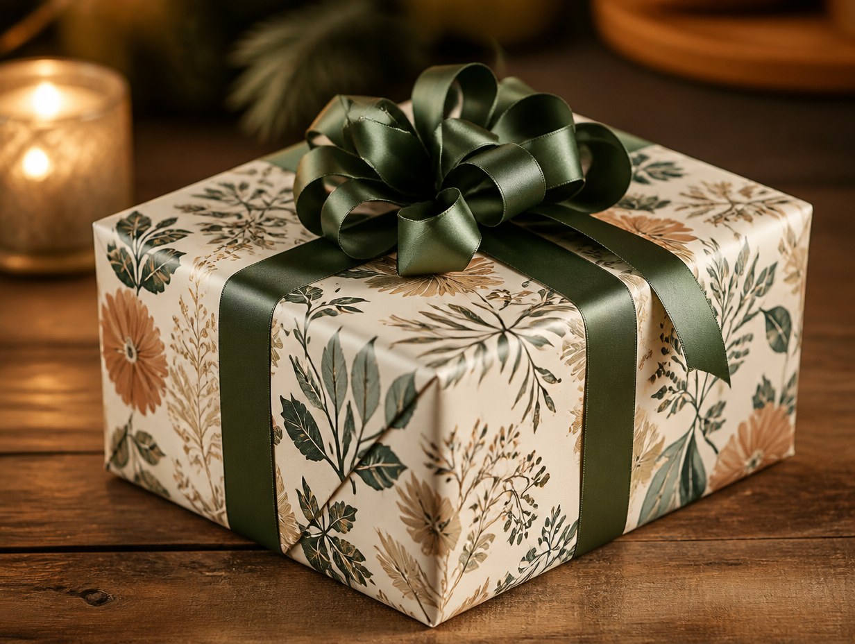AI-generated gift wrap mockup sample