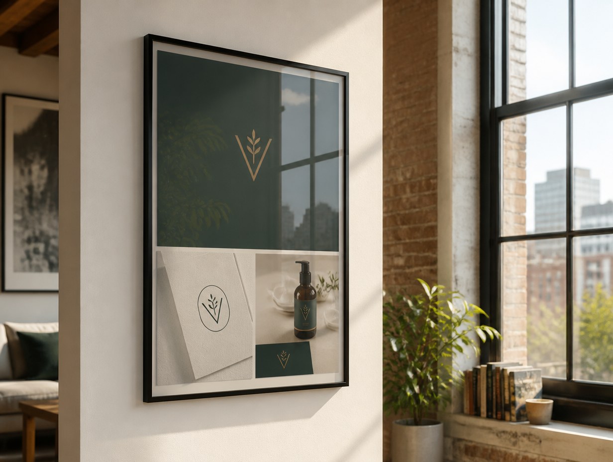 AI-generated glass frame print mockup sample